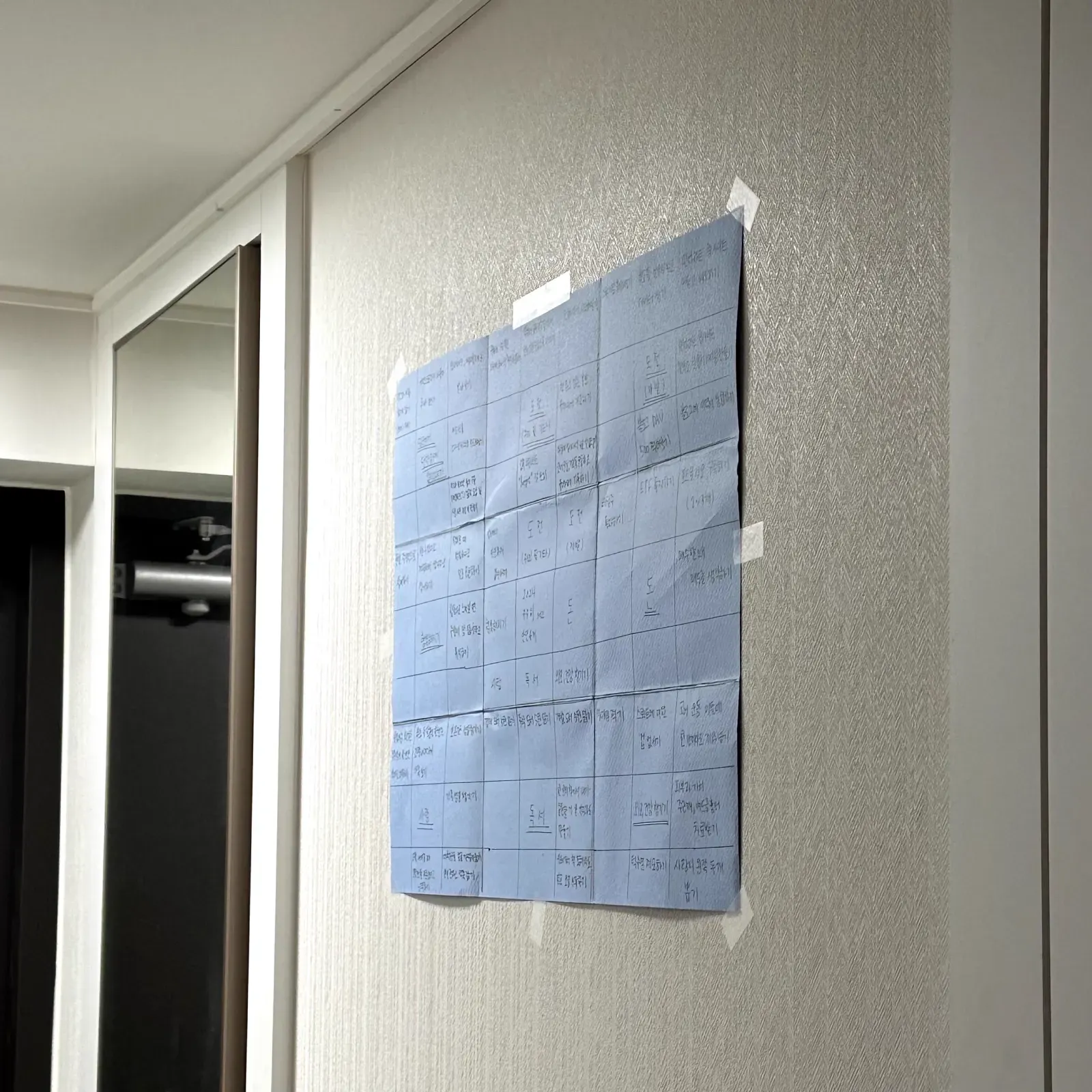 대문짝만 한 종이에 적었다.