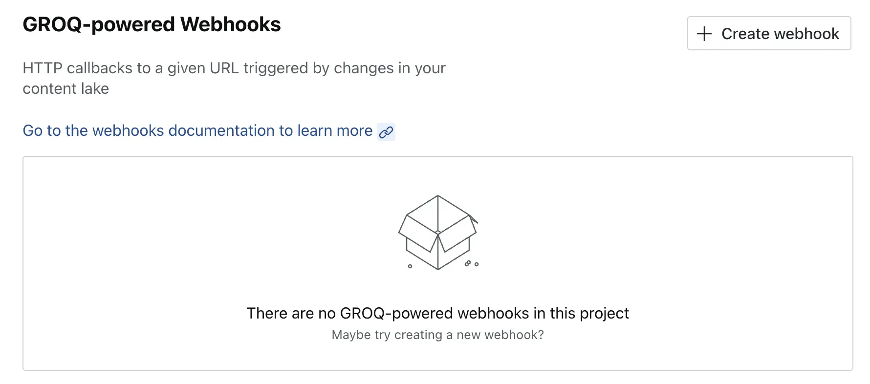 Sanity에서 Webhook 등록하는 곳