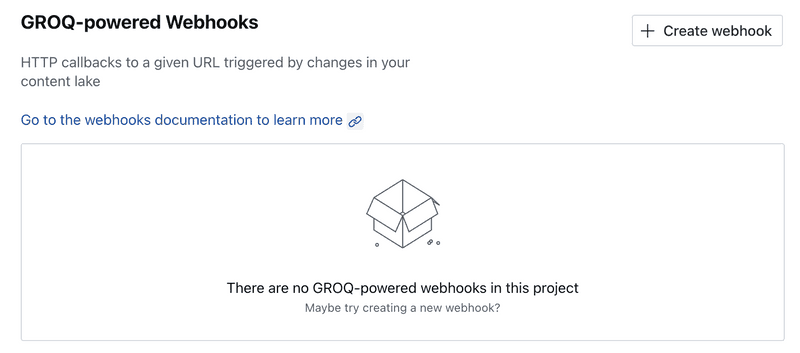 Sanity에서 Webhook 등록하는 곳