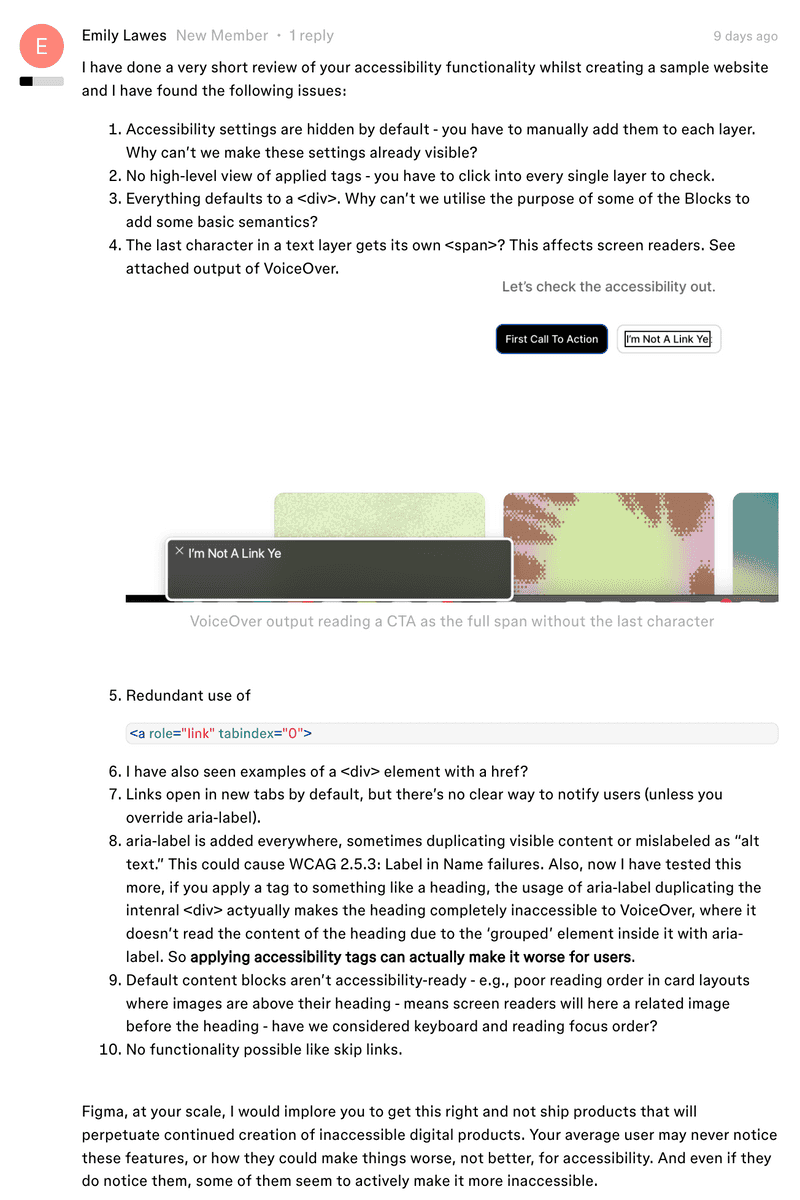 출처: https://forum.figma.com/share-your-feedback-26/config-2025-figma-sites-is-here-let-s-hear-what-you-think-40303?postid=161051#post161051 출처: https://forum.figma.com/share-your-feedback-26/config-2025-figma-sites-is-here-let-s-hear-what-you-think-40303?postid=161051#post161051